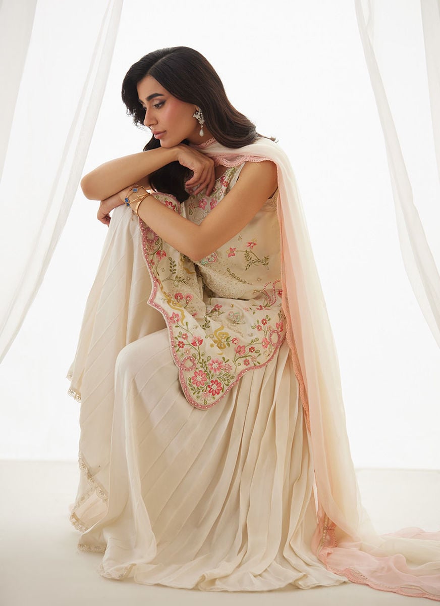 Anouk Ivory Shirt And Dupatta