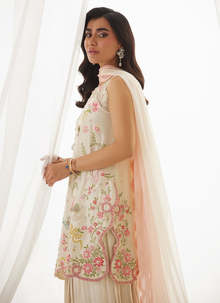 Anouk Ivory Shirt And Dupatta with pants