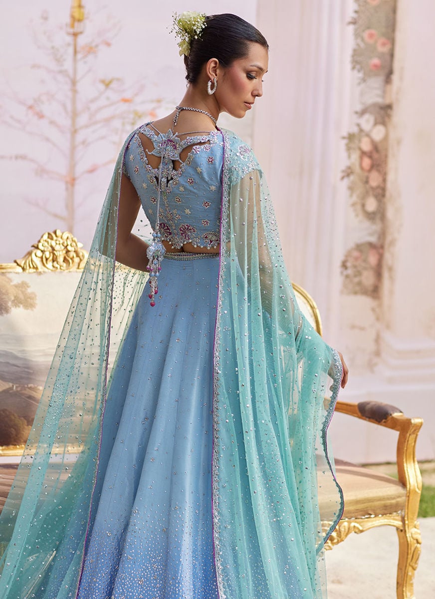 Clara Ice Blue Lehenga Choli