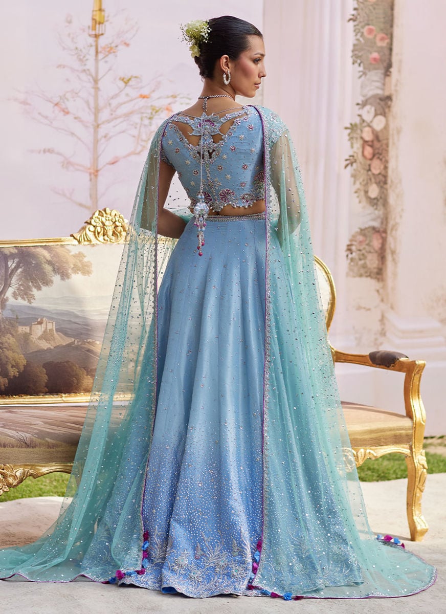 Clara Ice Blue Lehenga Choli