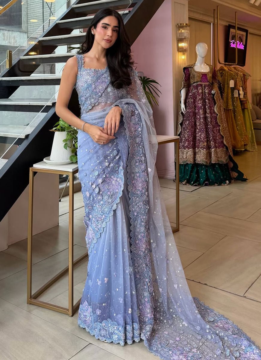 Seraphine Ombré Lavender Saree