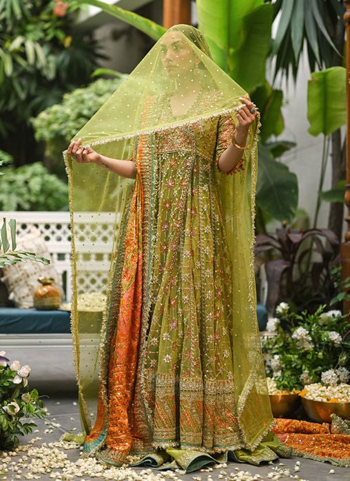 Sabina Olive Green Kalidaar