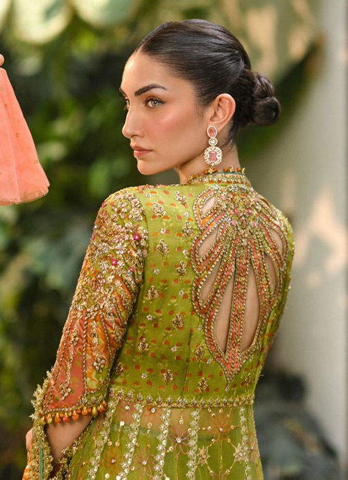 Sabina Olive Green Kalidaar