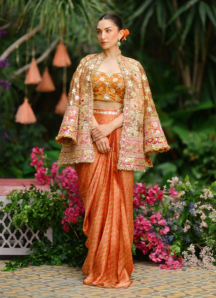 Verity Jacket And Dhoti-Draped