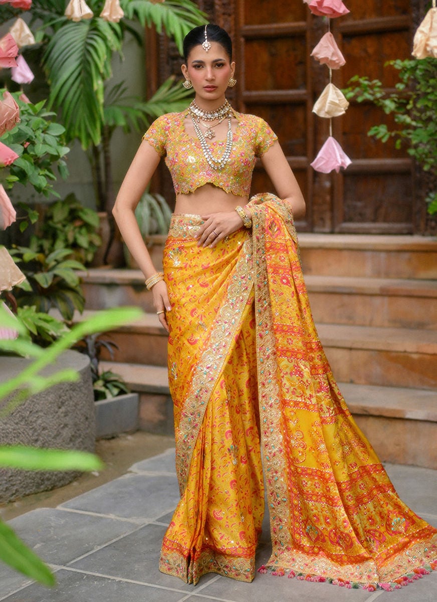 Wrenley Golden Yellow Saree