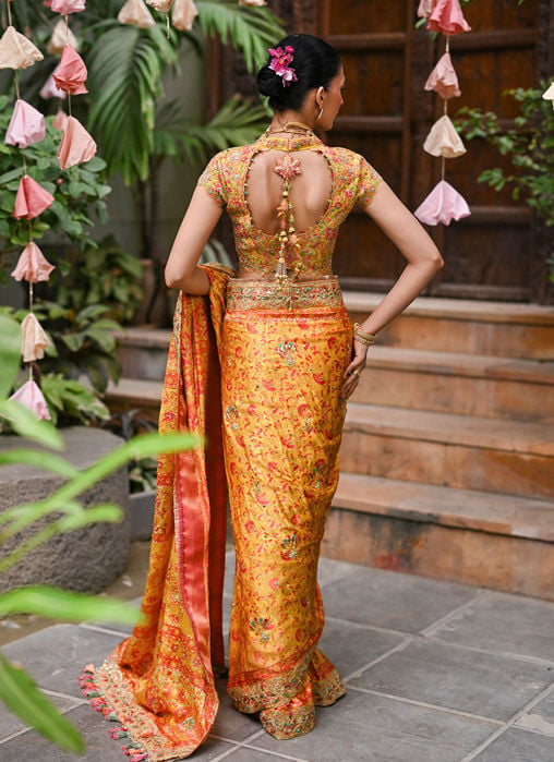 Wrenley Golden Yellow Saree