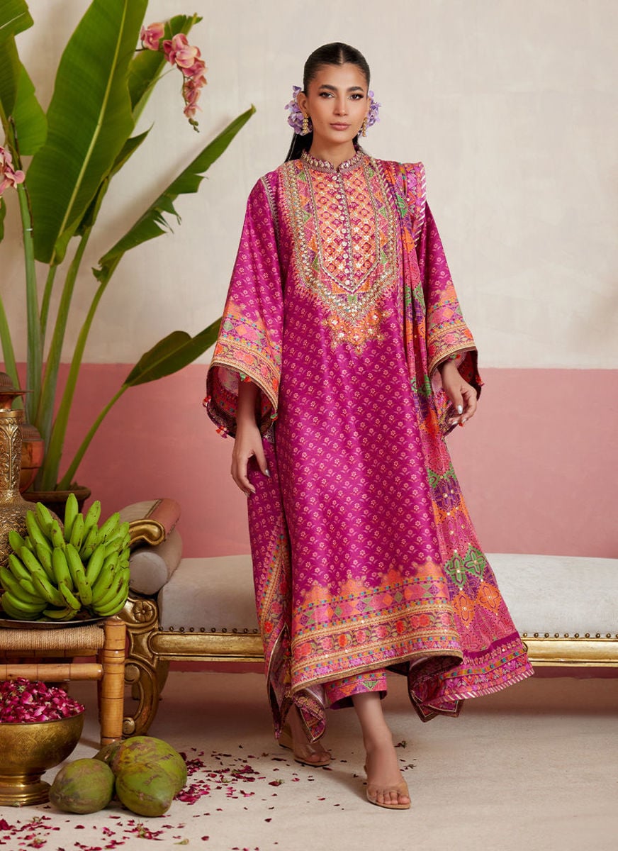 Adena Fuschia Shirt And Dupatta