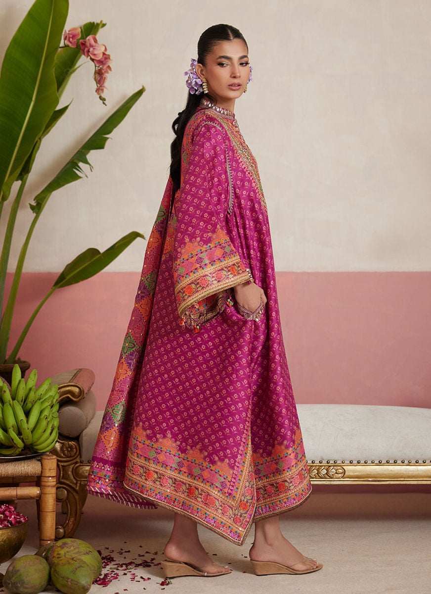 Adena Fuschia Shirt And Dupatta