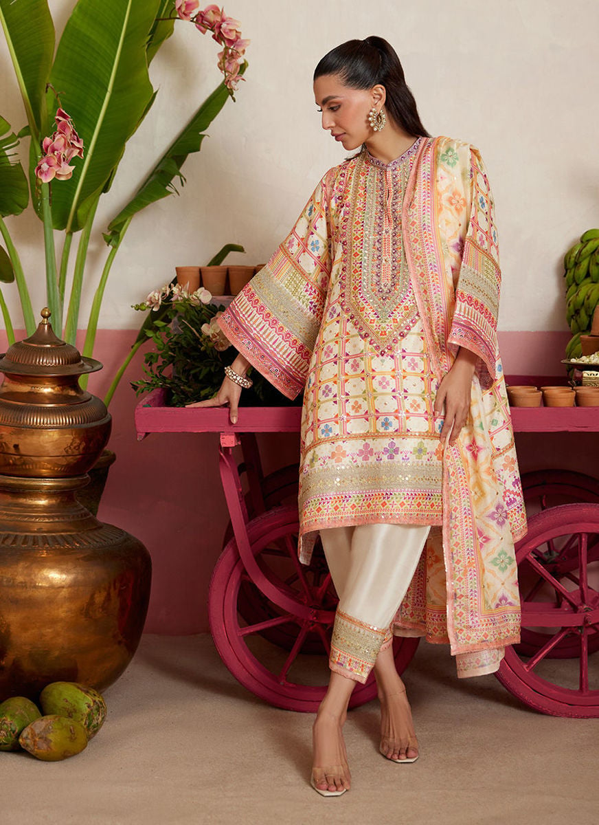 Kilo Ivory Shirt And Dupatta