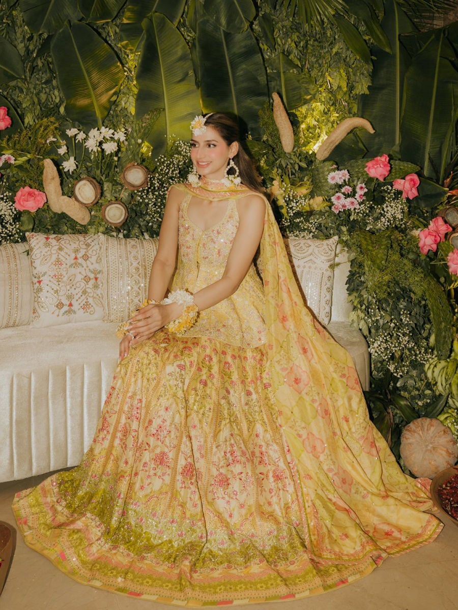 Zahra Malik in Jamaya Peplum With Printed Lehenga