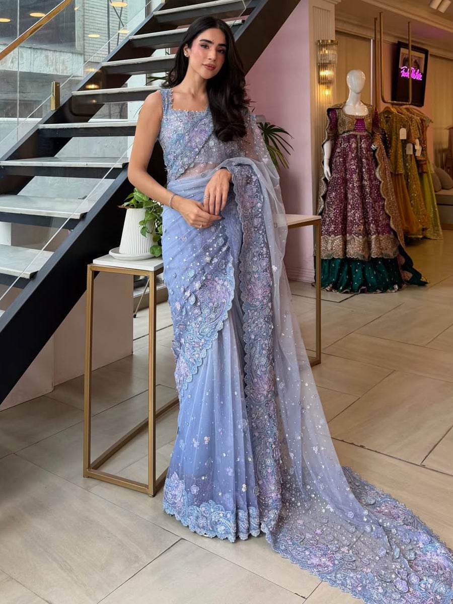 Rija Mujahid in Seraphine Ombre Lavender Saree