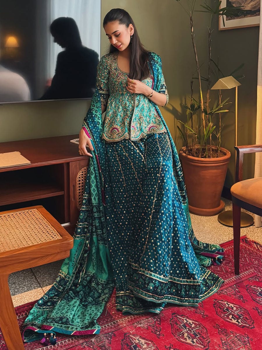 Shahnoor Warraich in Zola Block Printed Peplum