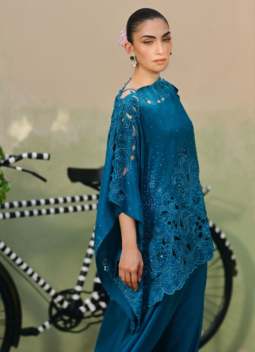 Elsie Peacock Blue Shirt Set