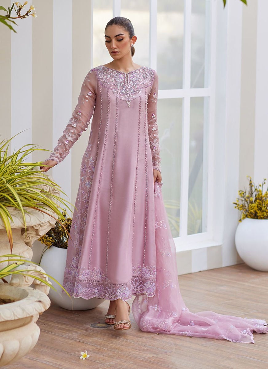 Karis Mauve Kalidaar And Dupatta