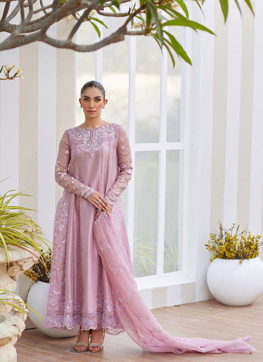 Karis Mauve Kalidaar And Dupatta