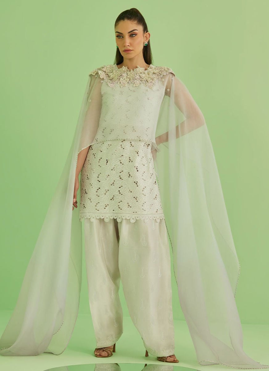 Laine Shirt And Drape Dupatta and Pants